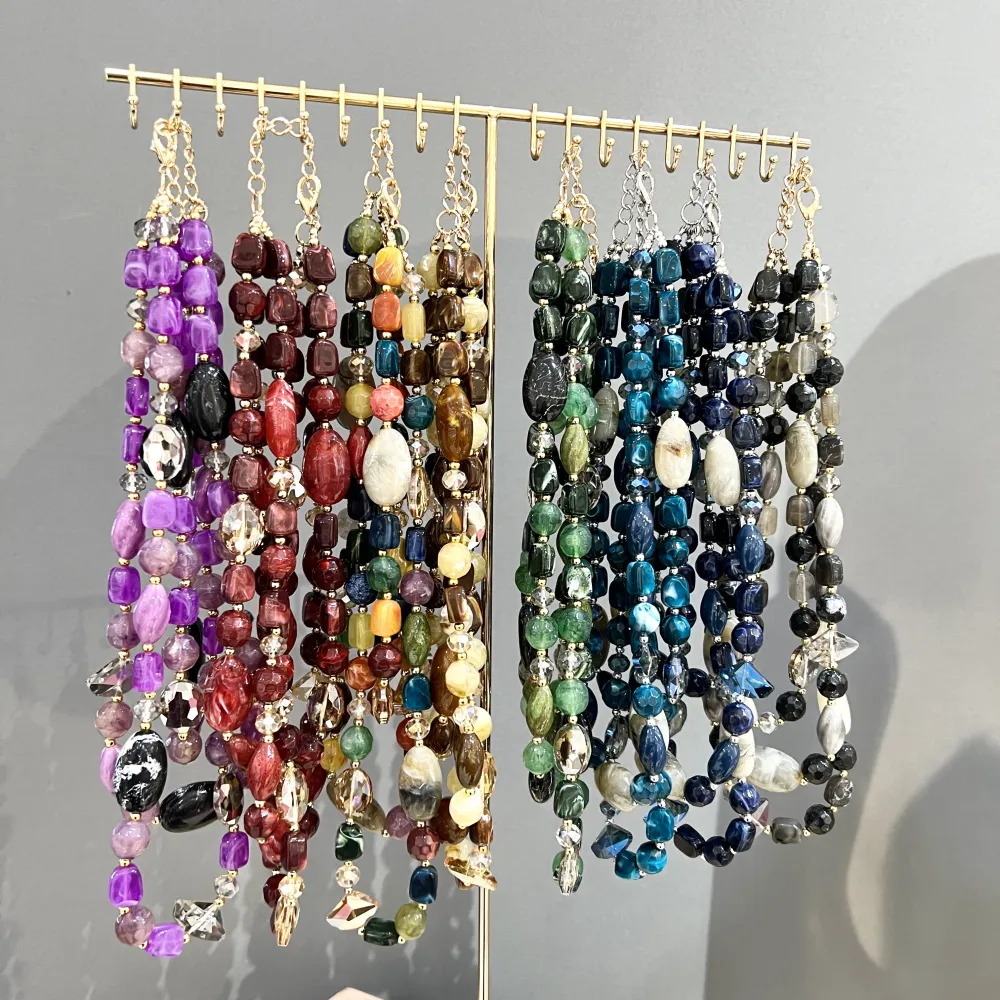 Multifilo Effetto Pietra-Collana Corta Moda - CMC-401-34S