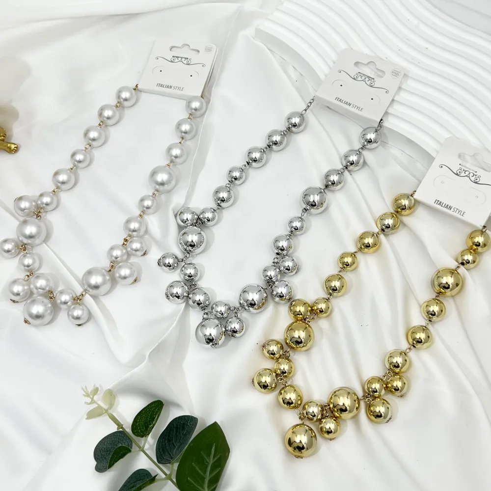 Pallina con Pendenti-Collana Corta Moda - CMC-488-49