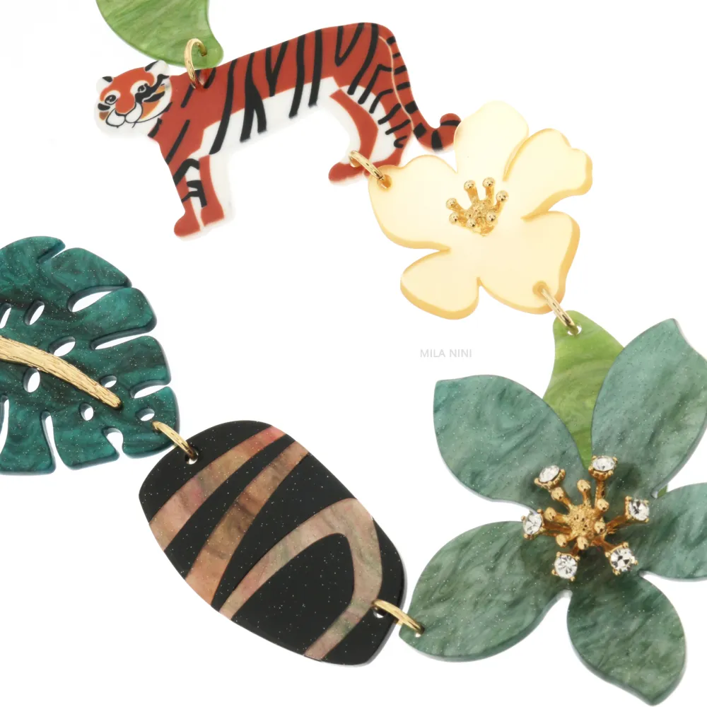 RCL Tigre Palma - Collana Lunga Resina - CML-11731