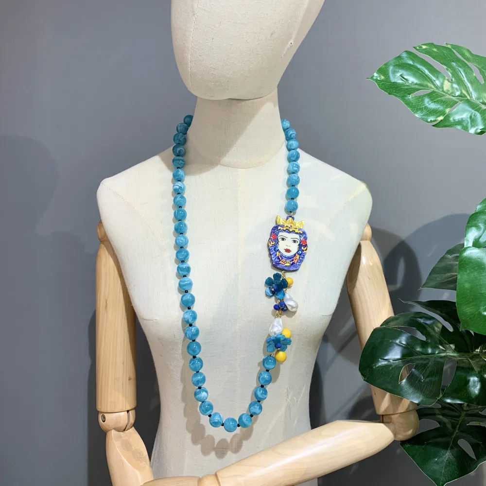 Testa di Moro-Collana Lunga in Resina - CML-15349