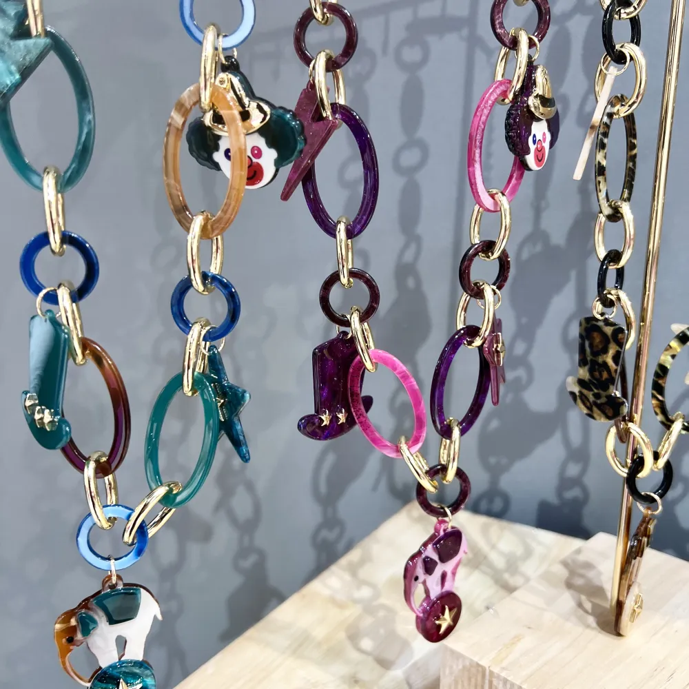 Circo Elefante Clown-Collana Lunga Moda in Resina - CML-16151-A