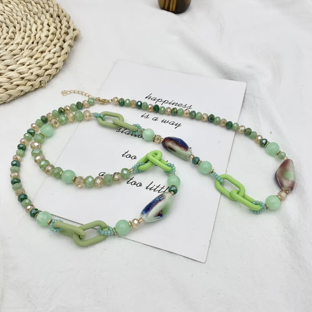 Perline Cristalli  -Collana Lunga Moda - CML-703-02