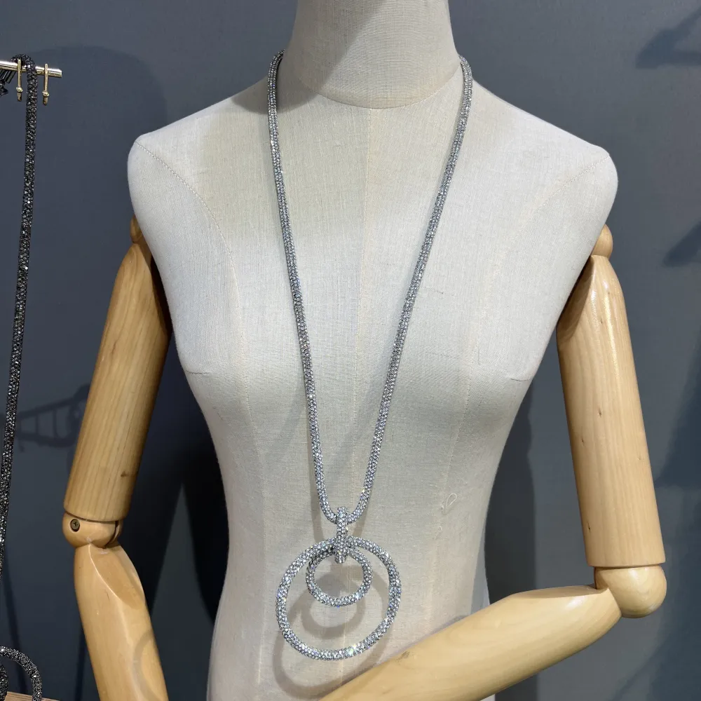 Doppio Cerchio -Collana Lunga Moda - CML-759-14