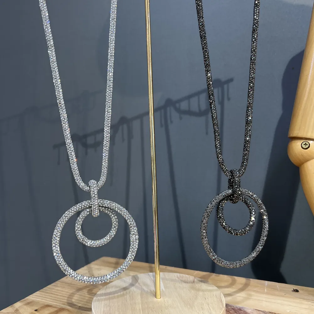 Doppio Cerchio -Collana Lunga Moda - CML-759-14