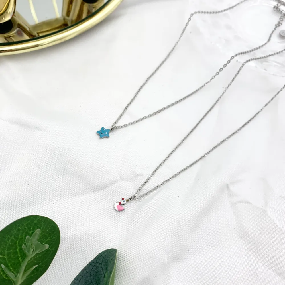 Soggetti Mix Smaltati da Bamba-24Pz Collane Corte in Acciaio - CPA-103-AA2226-2249N