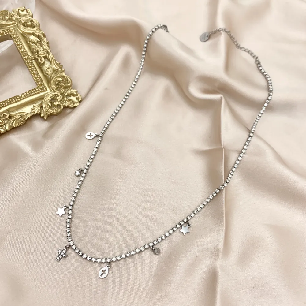 Tennis con Ciondoli-12pz Collane in Acciaio - CPA-103-AA4127N