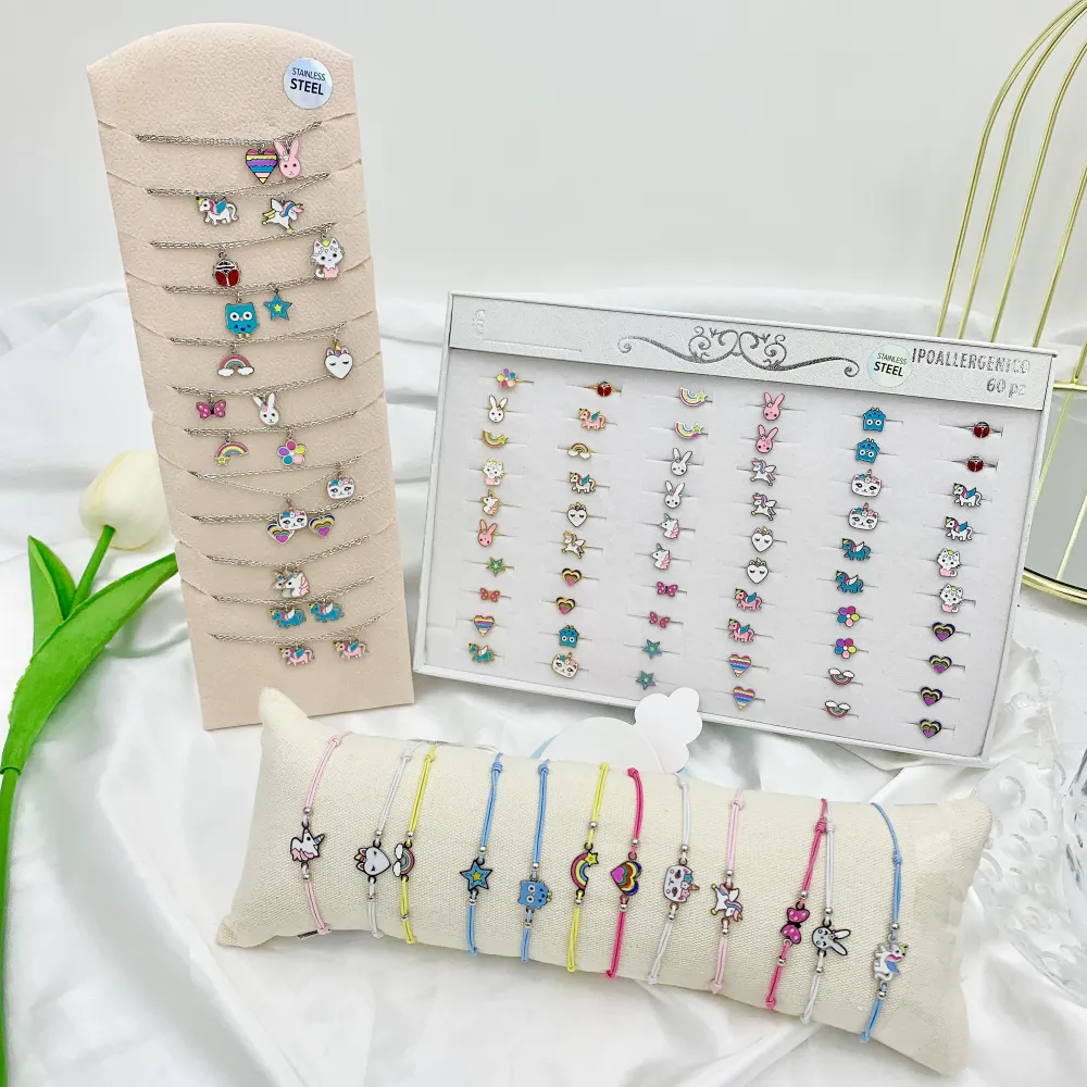 Mix Fantasia Smaltata-24pz Collana da Bambina in Acciaio - CPA-103-AA897N