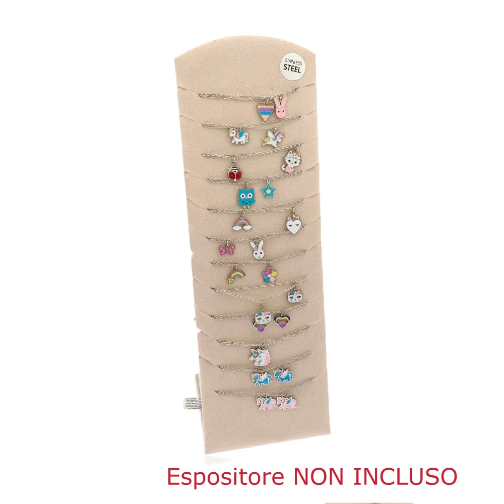 Mix Fantasia Smaltata-24pz Collana da Bambina in Acciaio - CPA-103-AA897N