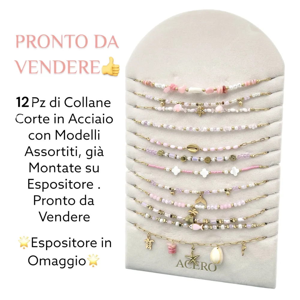 Mix Modelli-12pz Collane in Acciaio - CPA-735-48