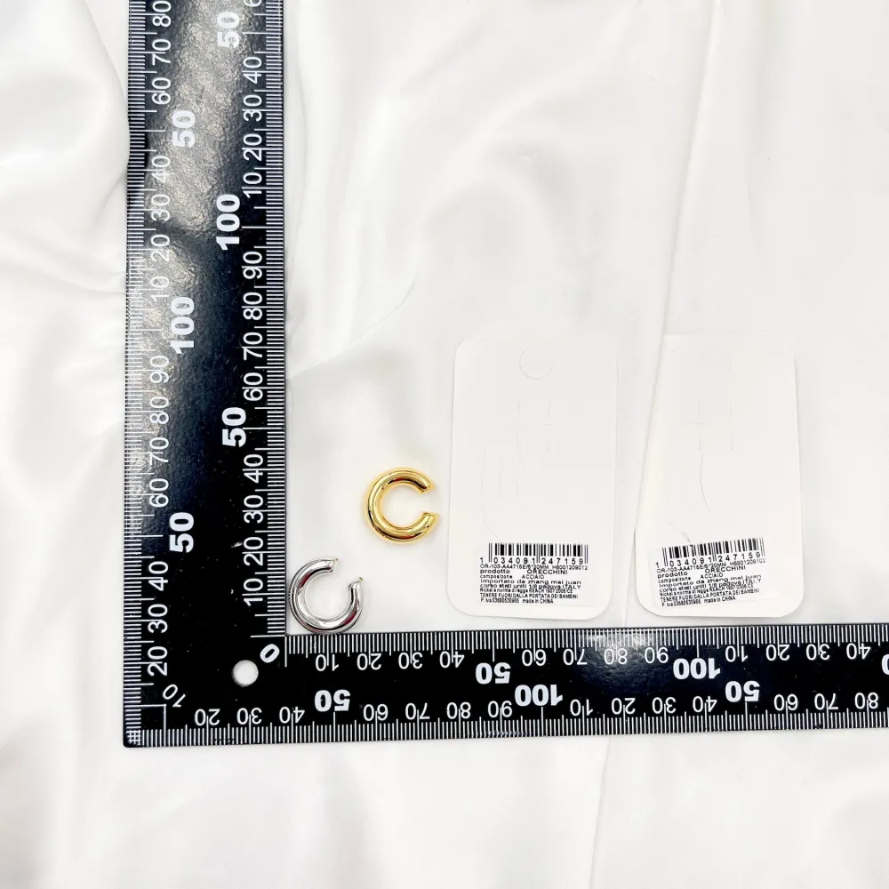 Cerchio Bombato Piccolo 5x20mm-Earcuff in Acciaio - EAK-103-AA4715E S