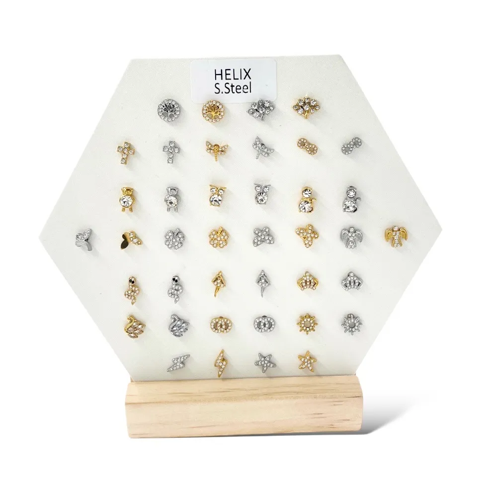 Mix Modeli -40pz Orecchini Helix in Acciaio - EAK-103-AA5304