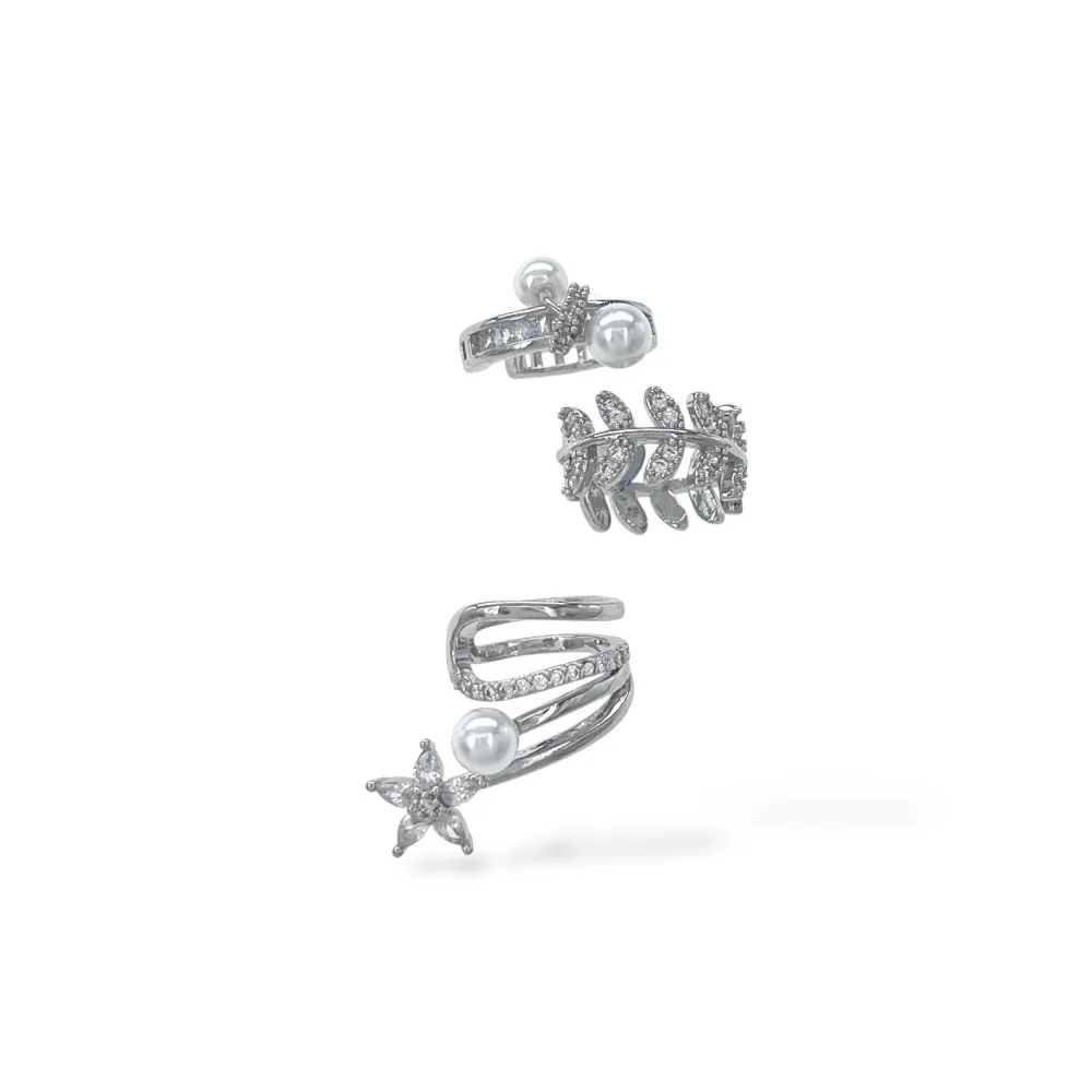 Set 3Pz  -Earcuff con Zirconia - EAK-506-304