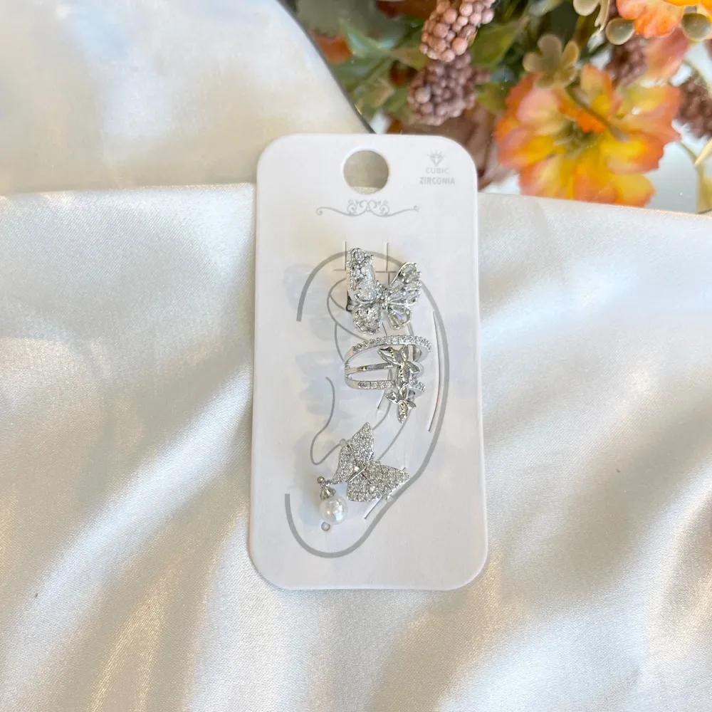 Set 3Pz  -Earcuff con Zirconia - EAK-506-311