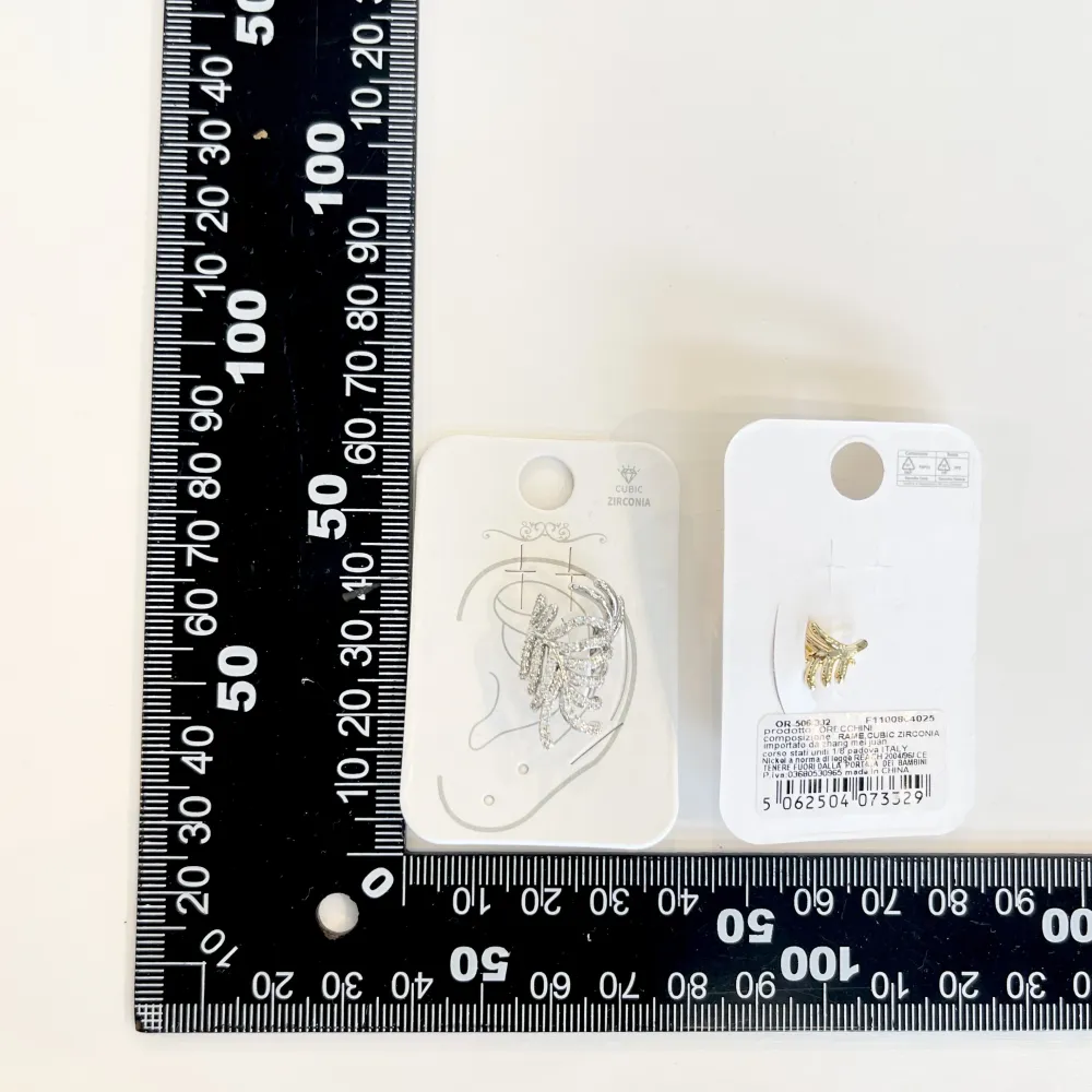 Piuma con Zirconia-Earcuff in Ottone - EAK-506-332