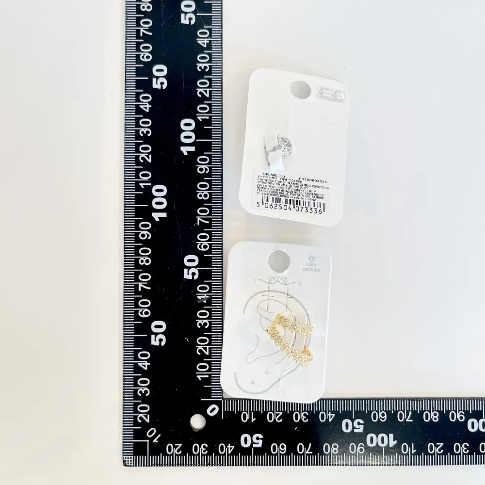 Doppio Cerchio con Zirconia-Earcuff in Ottone - EAK-506-333