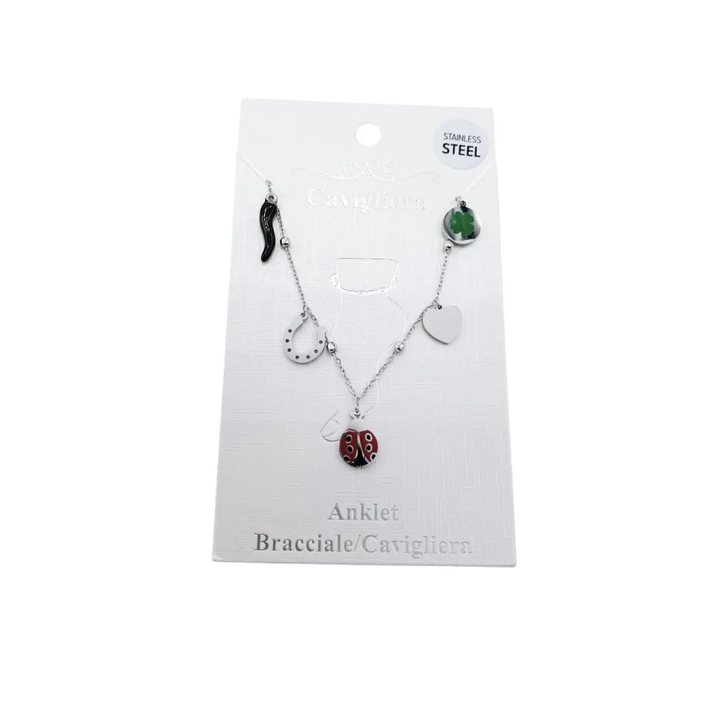 KAV7730-Fortuna Smaltato-Cavigliere in Acciaio - KAV-413-052