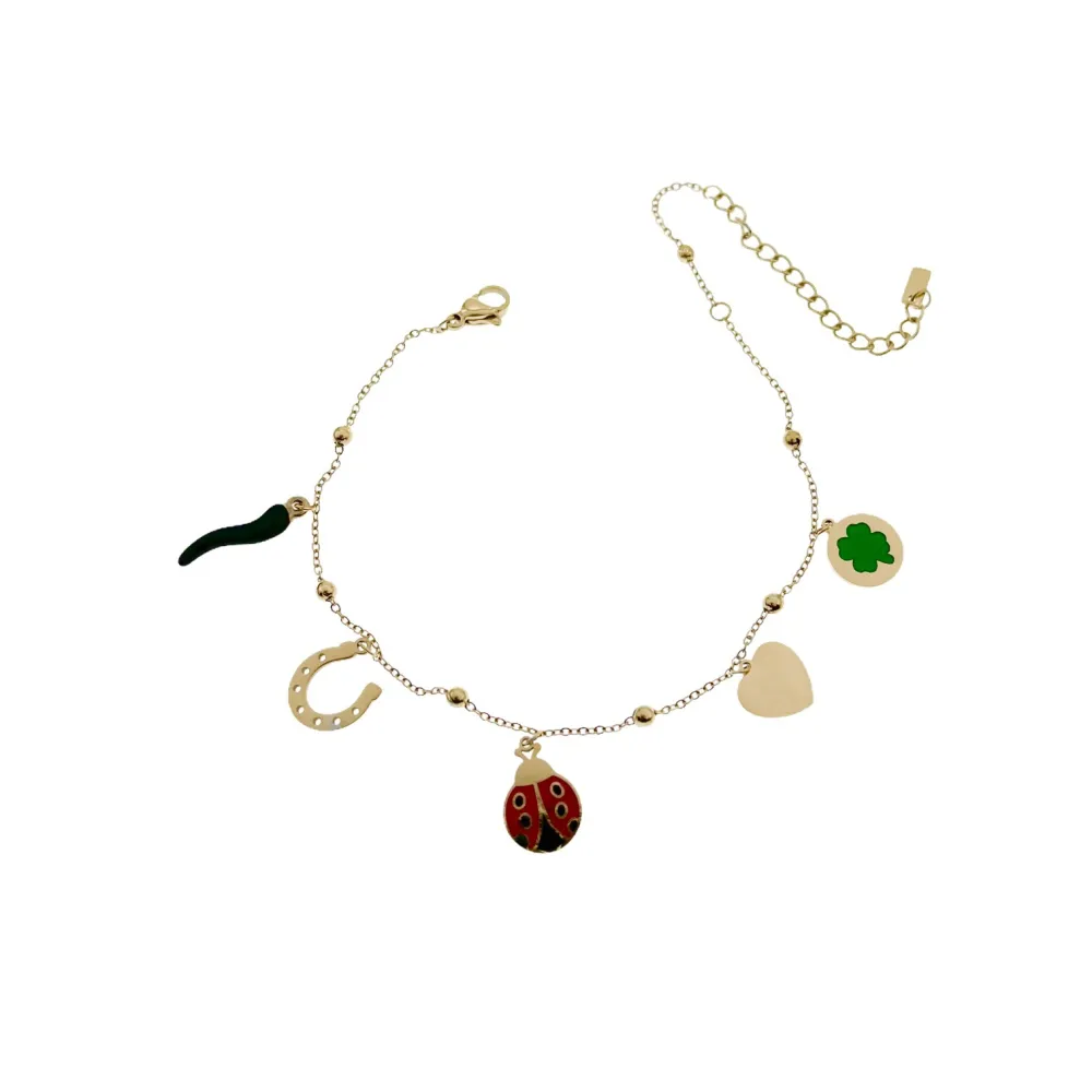 KAV7730-Fortuna Smaltato-Cavigliere in Acciaio - KAV-413-052