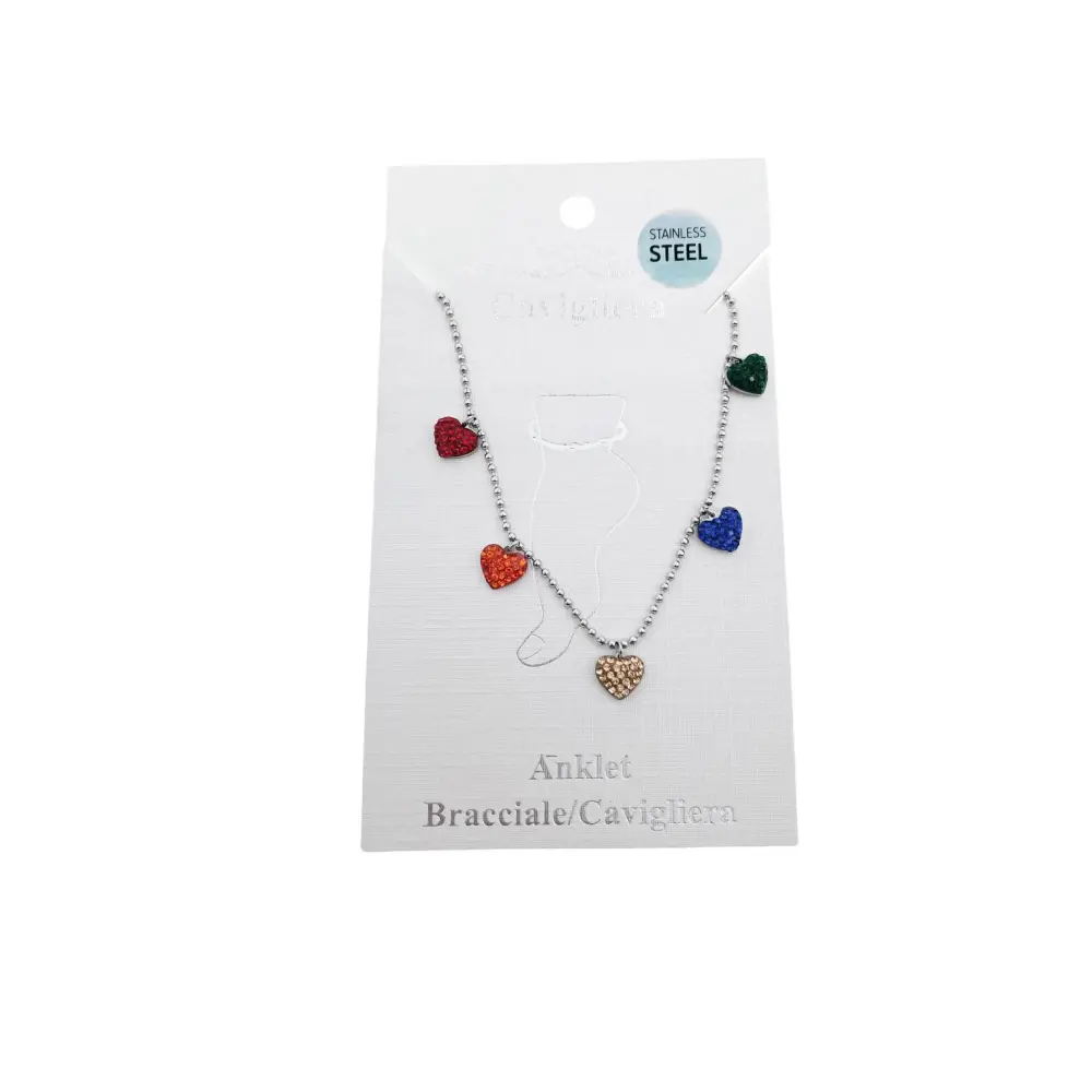 KAV7721-Cuore Strass-Cavigliere in Acciaio - KAV-413-123