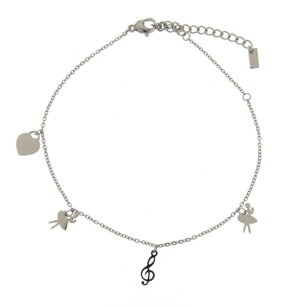 Ballerina Nota Musicale 3077 - Cavigliera in Acciaio - KAV-413-182