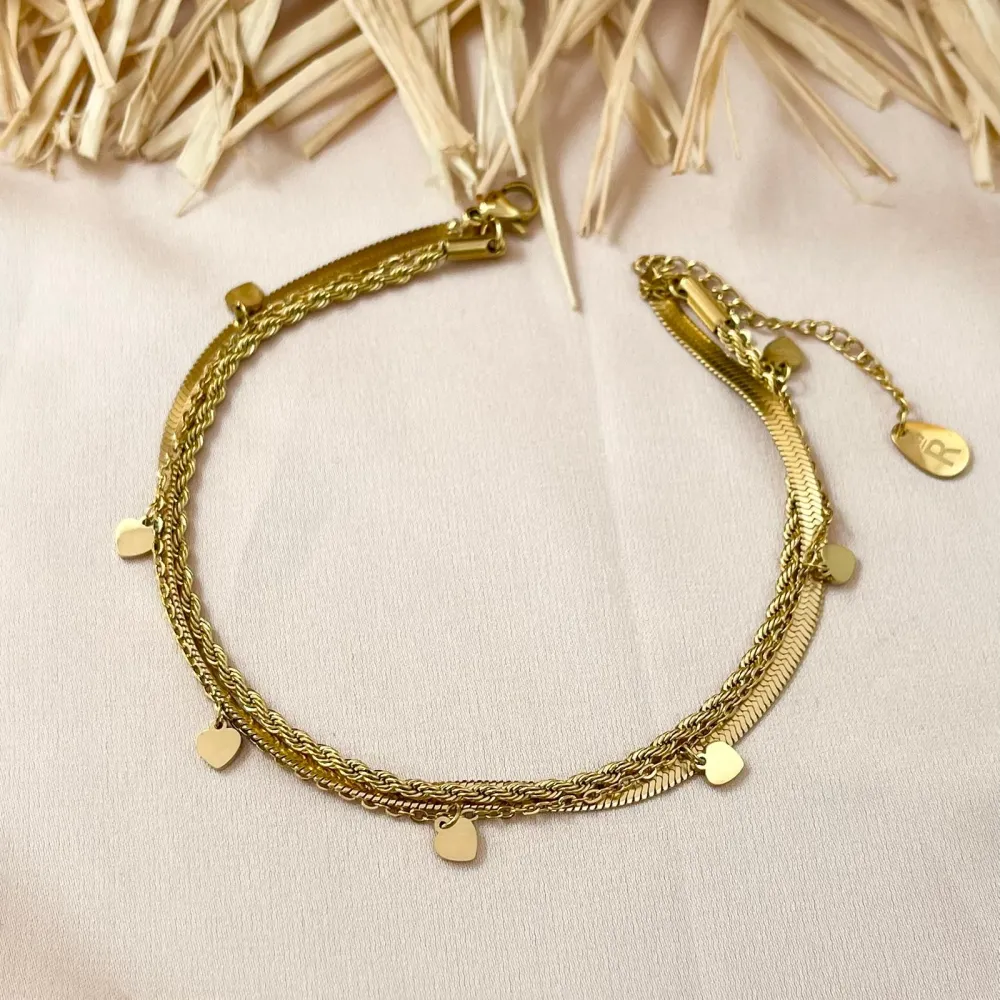 Multifili con Cuore-Cavigliera in Acciaio - KAV-413-2153