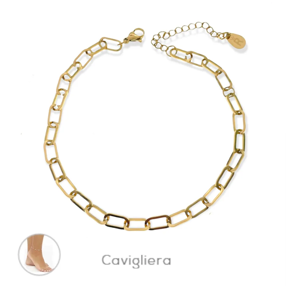 Catena Ovale-Cavigliera in Acciaio - KAV-413-263