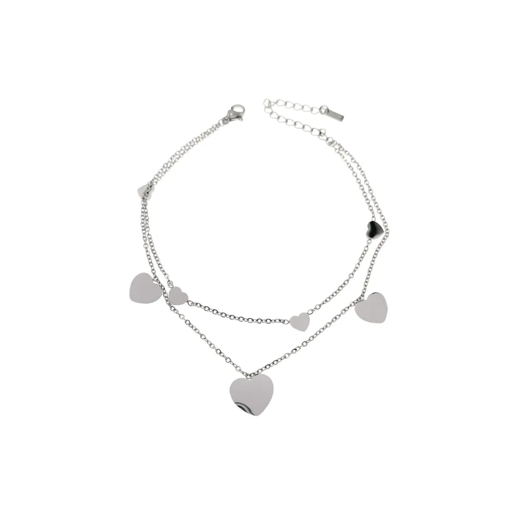 KAV7737-Cuore-Cavigliere Doppio in Acciaio - KAV-413-63