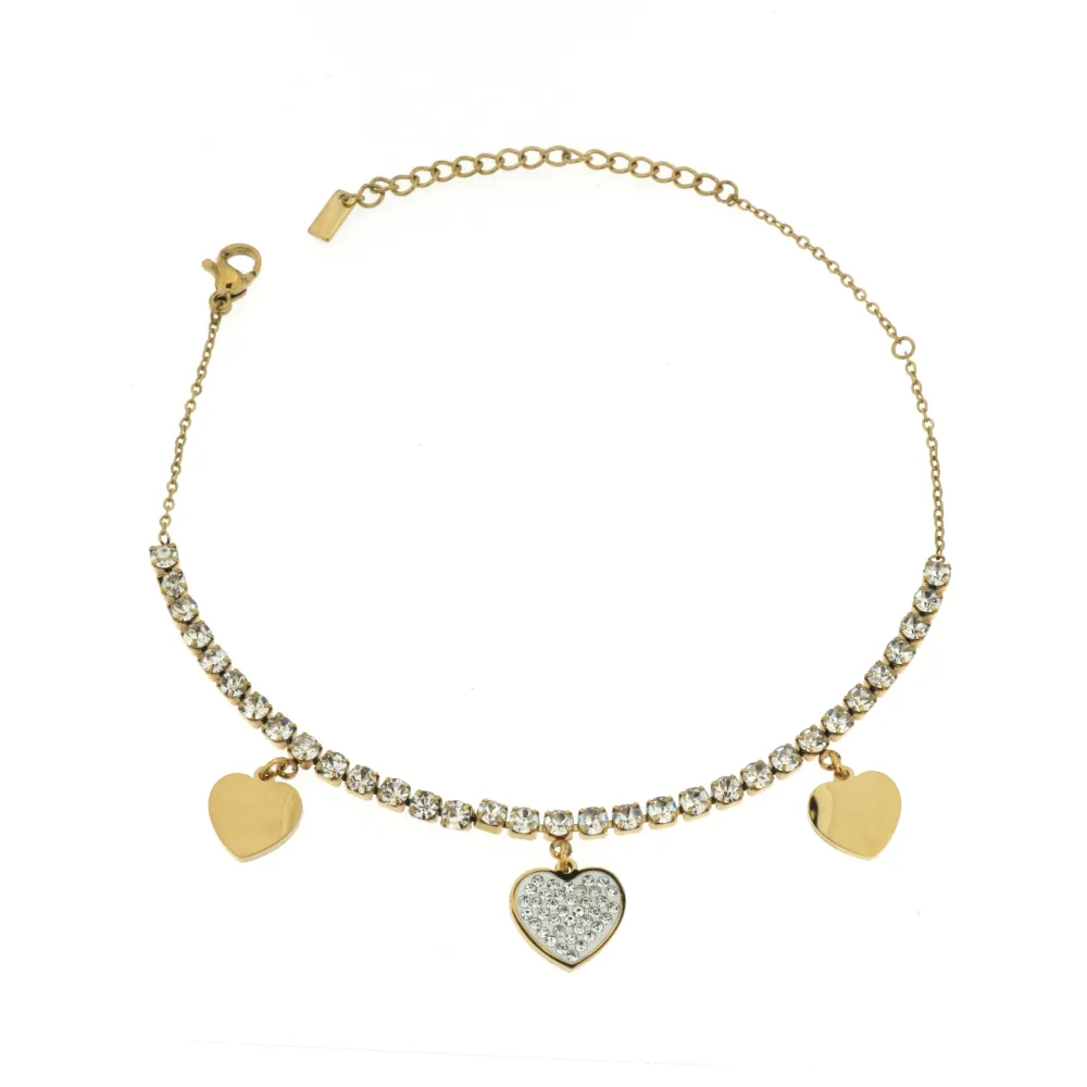 KA-Cuore Strass 5171 - Cavigliere in Acciaio - KAV-413-A68