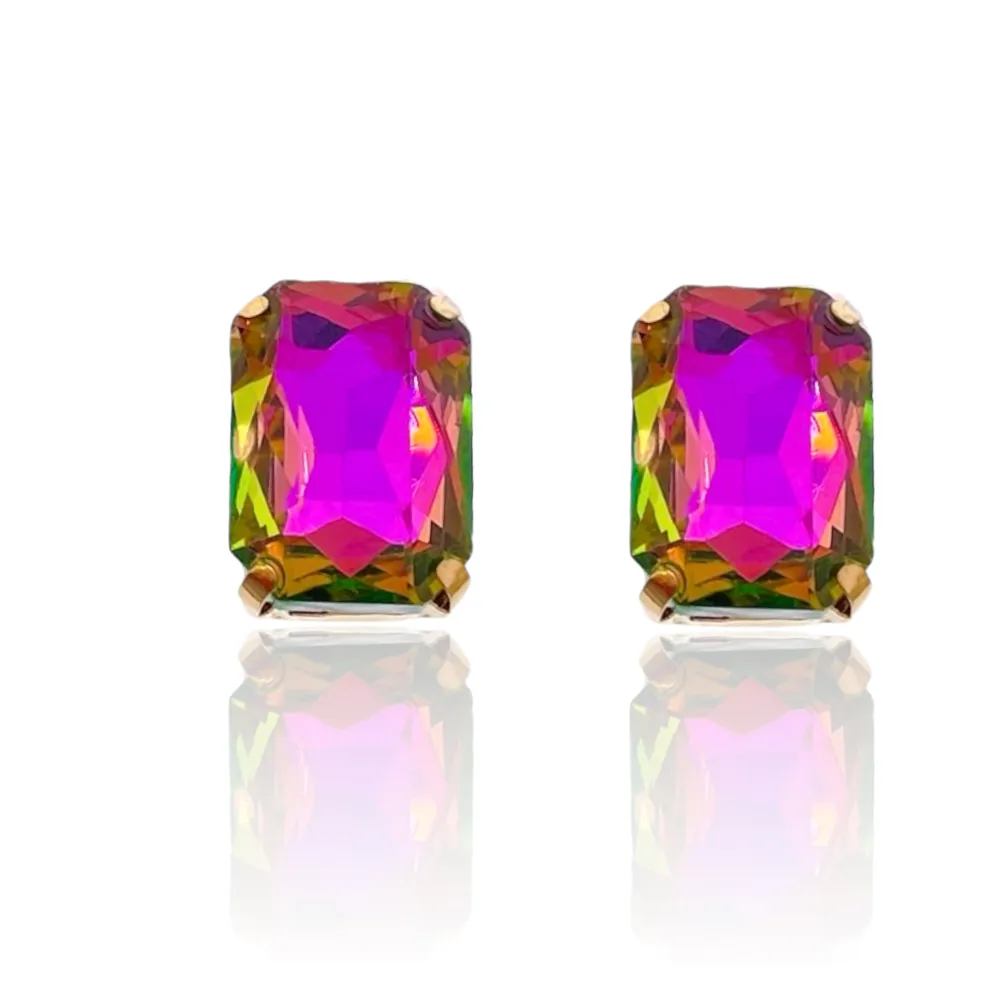 Punto Luce Rettangolare-Orecchini a Clip in Acciaio - OAK-103-AA2737E