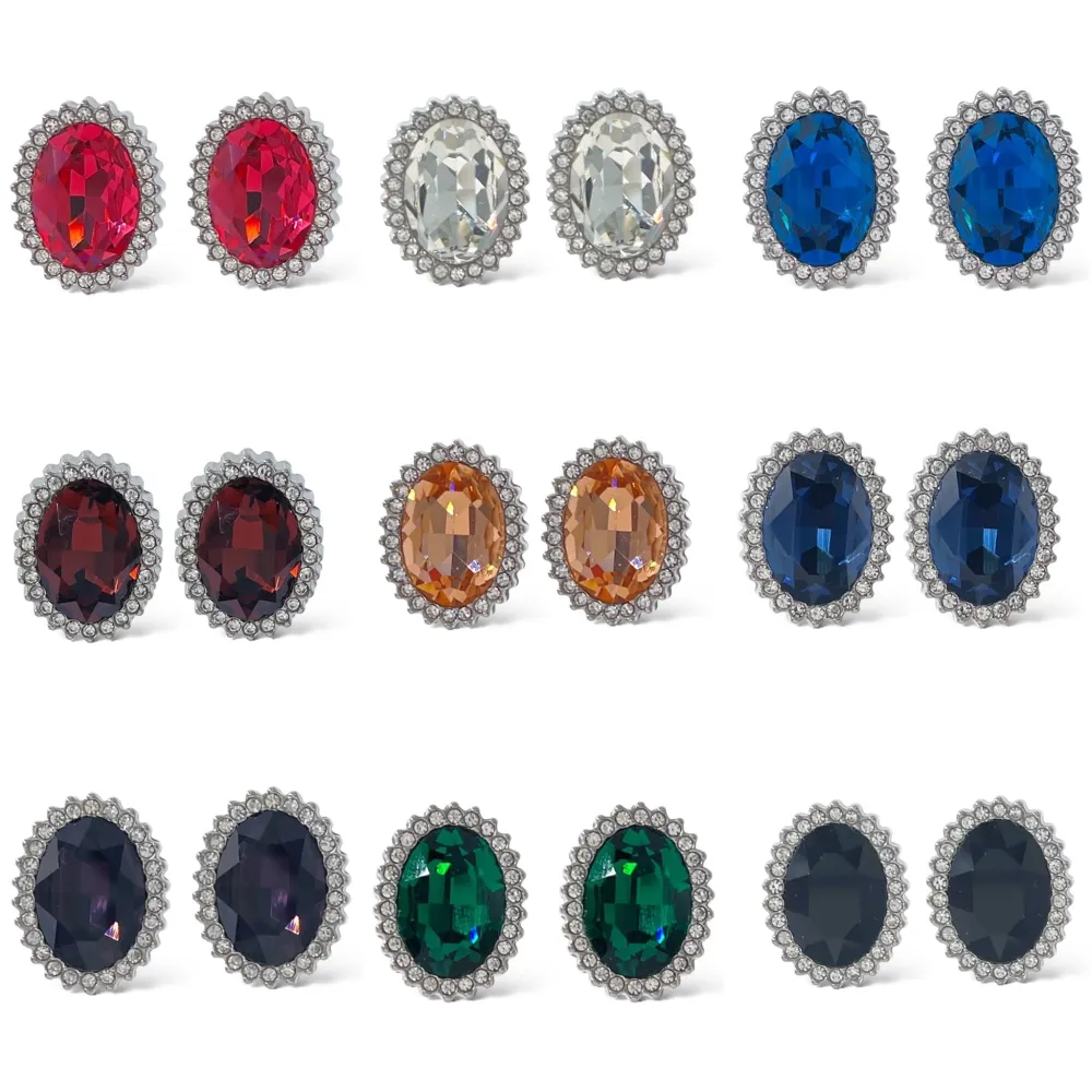 Ovale -Orecchini a Clip in Acciaio - OAK-103-AA2965E