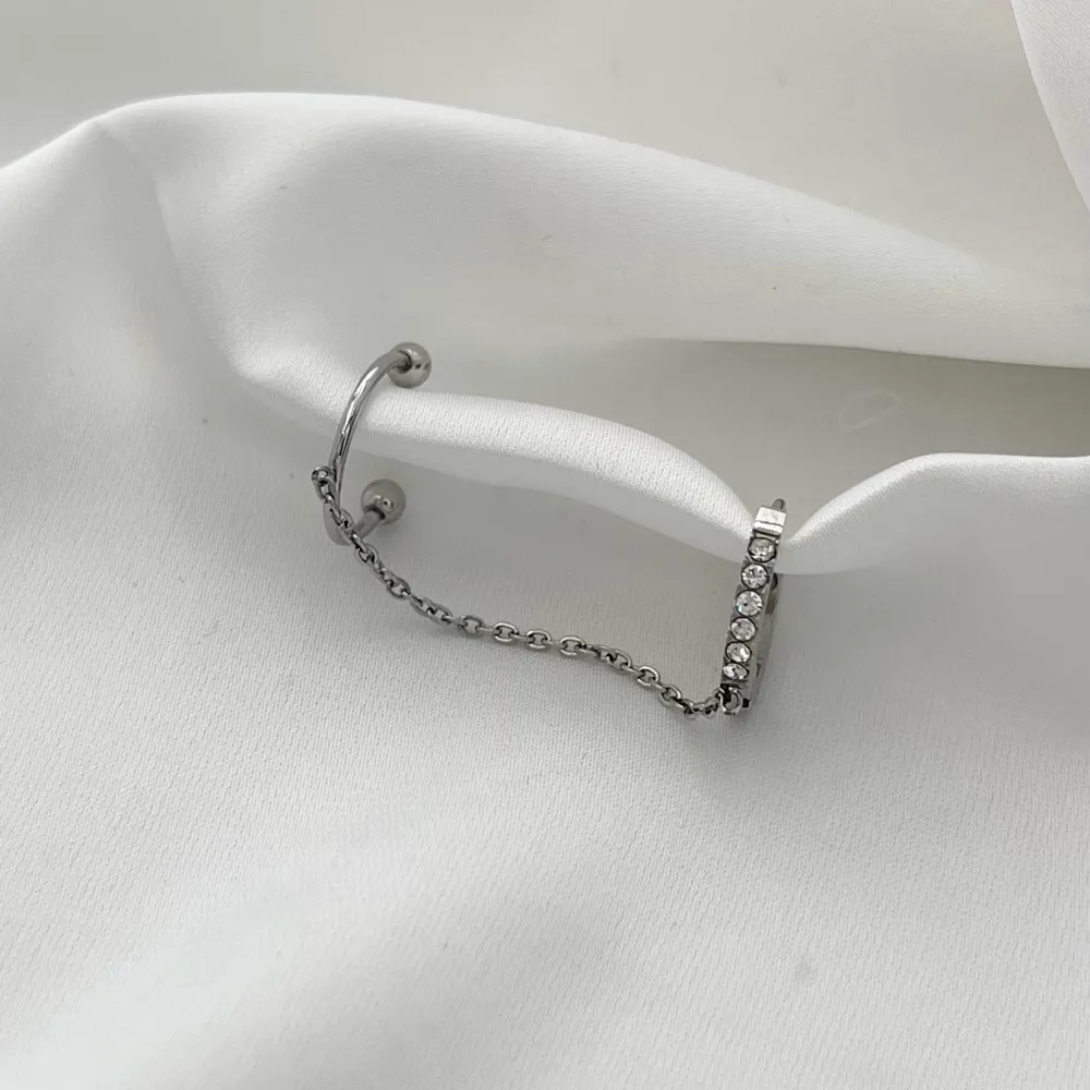 Cerchio Con Zirconi-Orecchini con Earcuff in Acciaio - OAP-103-AA1708E