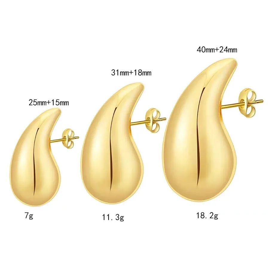 Goccia Media-Orecchini in Acciaio - OAP-103-AA3073E M 31mm
