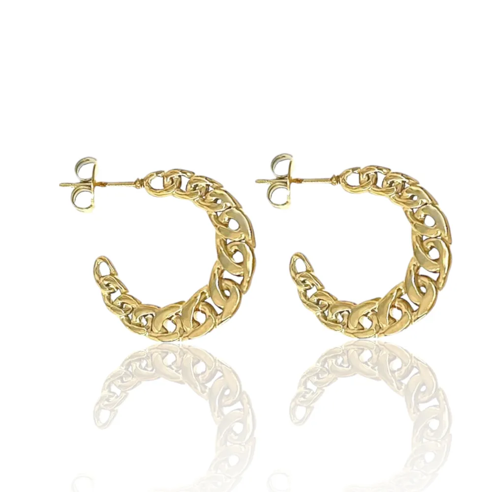 Cerchio Lavorato-Orecchini a Cerchio in Acciaio - OAP-103-AA3355E