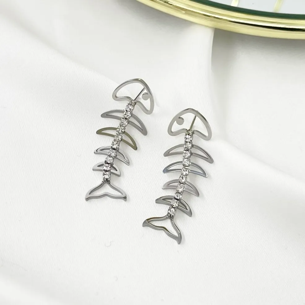 Lisca di Pesce-Orecchini in Acciaio - OAP-103-AA3360E