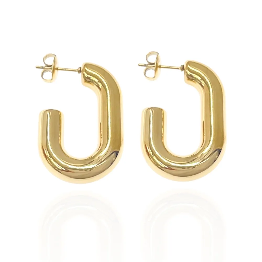 Cerchio Ovale-Orecchini in Acciaio - OAP-103-AA3691E