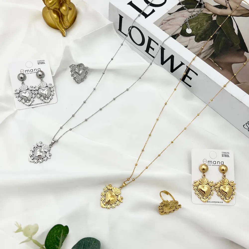 Sacro Cuore-Orecchini in Acciaio - OAP-103-AA4290E