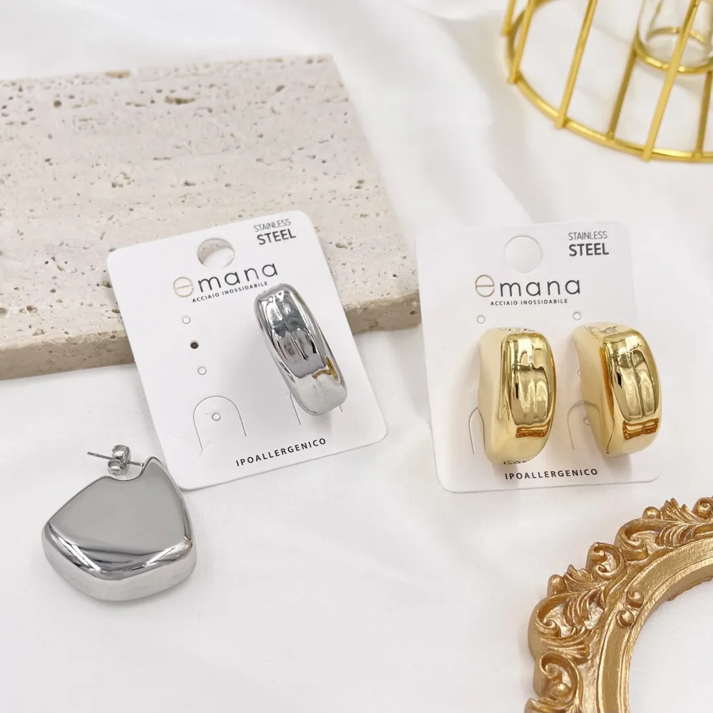 Orecchini Bombato-Orecchini in Acciaio - OAP-103-AA4307E