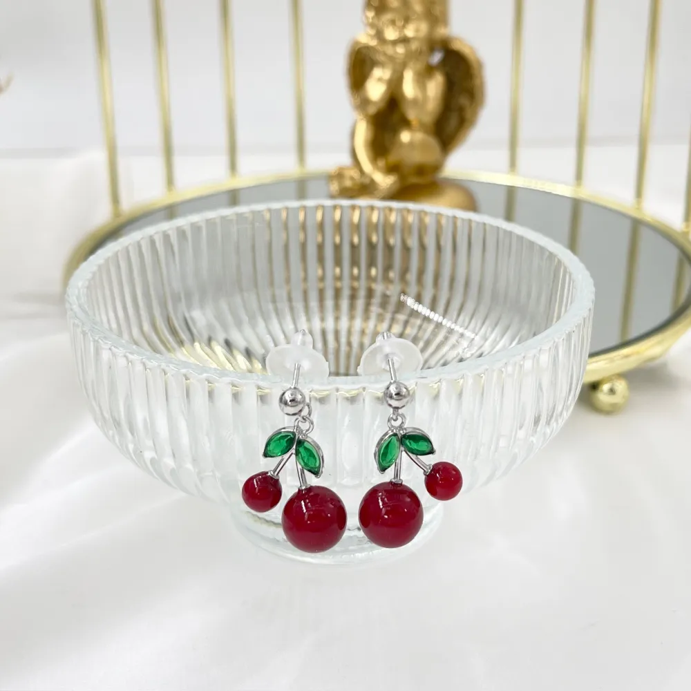 Ciliegia-Orecchini in Acciaio - OAP-103-AA5034E