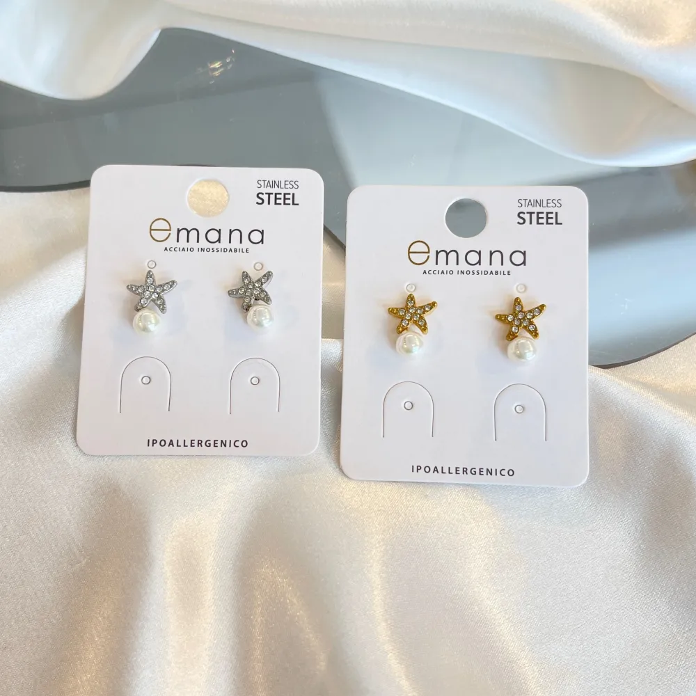 Stella Marina Perla -Orecchini in Acciaio - OAP-103-AA5055E