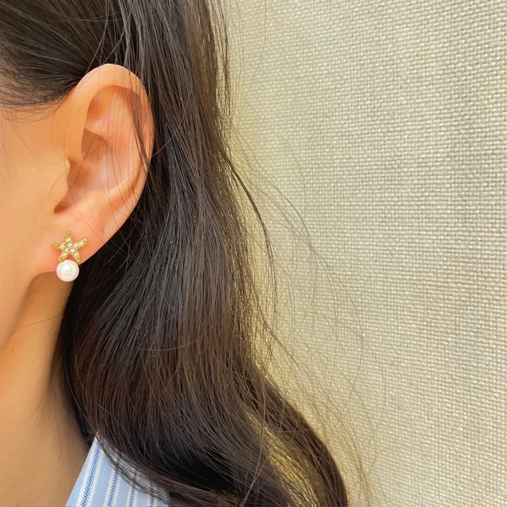 Stella Marina Perla -Orecchini in Acciaio - OAP-103-AA5055E