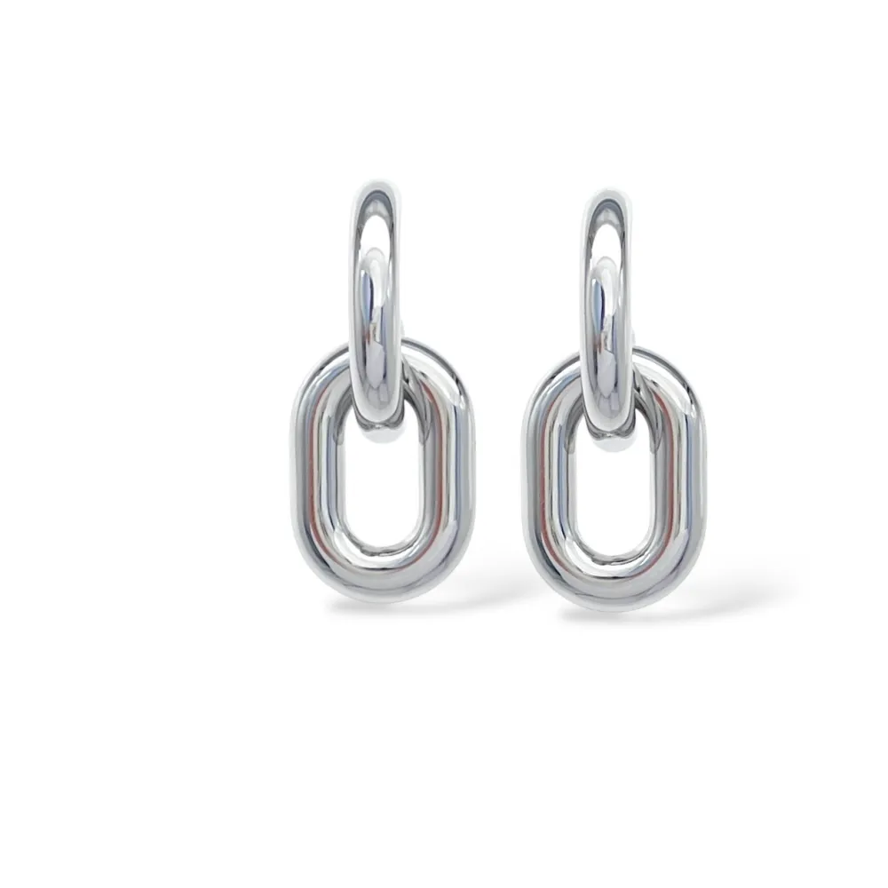 Cerchio Ovale-Orecchini in Acciaio - OAP-103-AA5563E