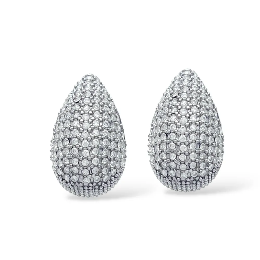 Goccia con Zirconia-Orecchini in Acciaio - OAP-103-AA5574E
