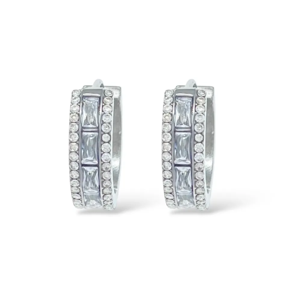 Cerchio con Zirconia-Orecchini in Acciaio - OAP-103-AA5774E