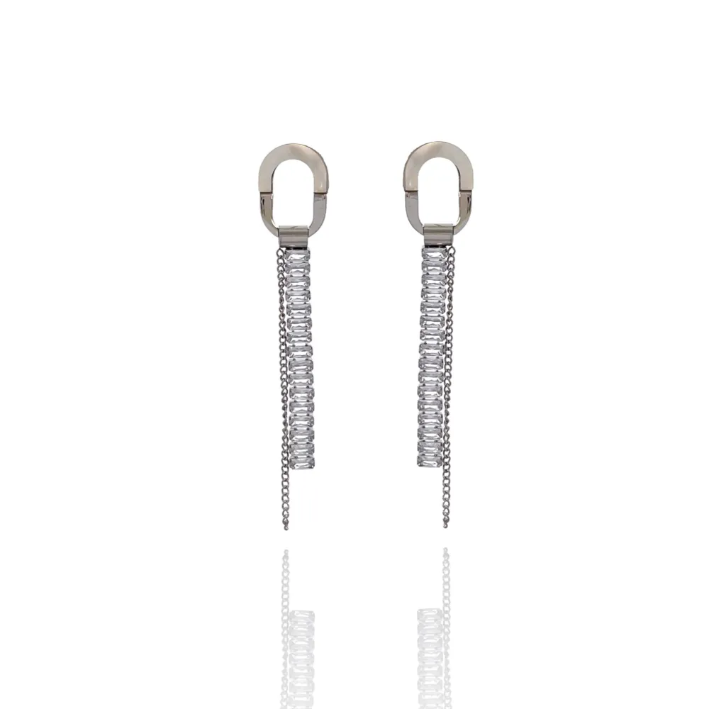 Cerchio con Tennis-Orecchini in Acciaio - OAP-413-1163