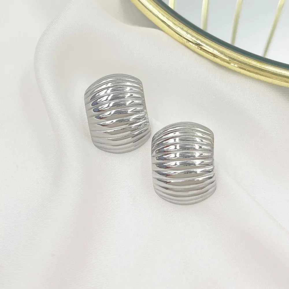 Doppia Goccia -Orecchini in Acciaio - OAP-413-2073