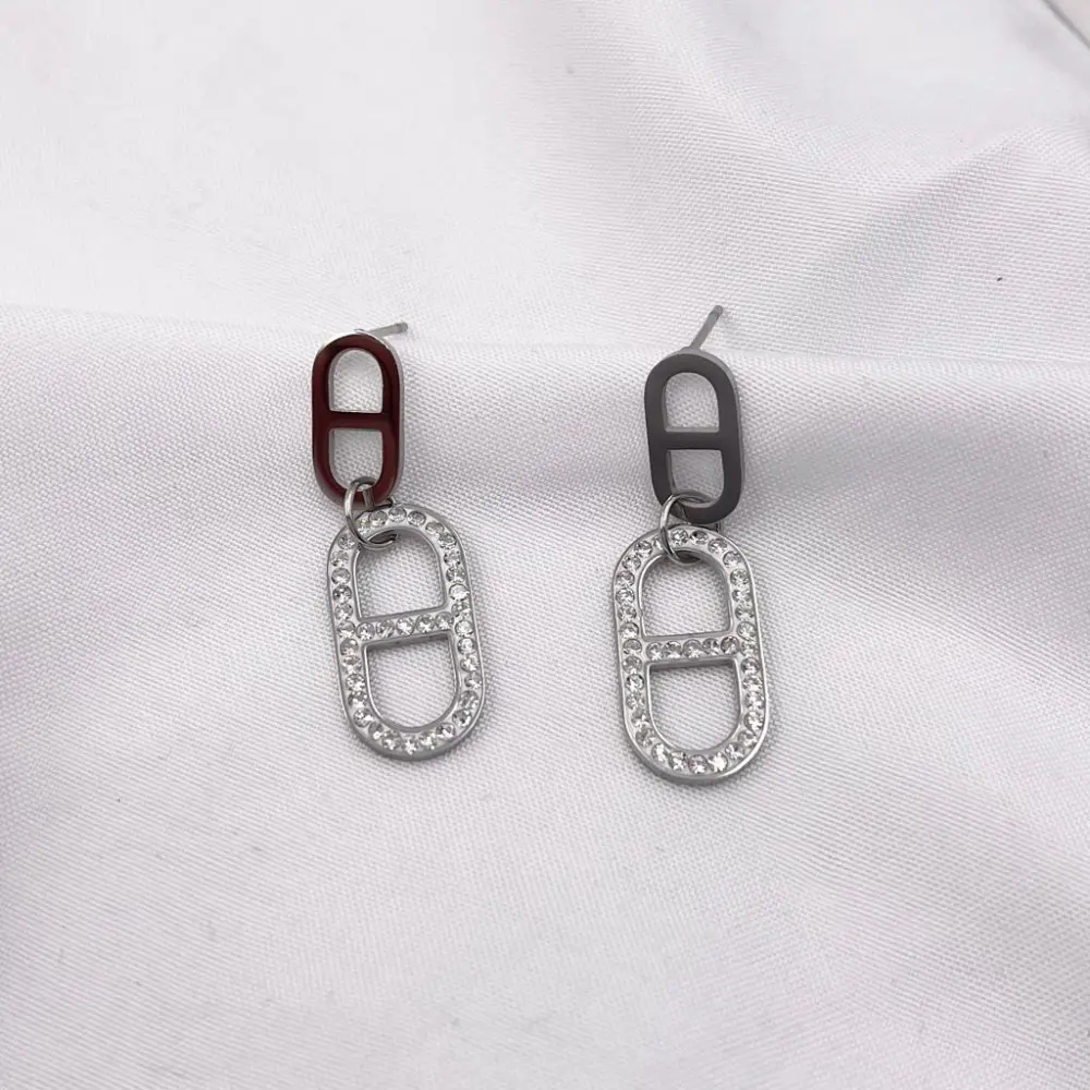 Ovale-Orecchini in Acciaio - OAP-413-2101