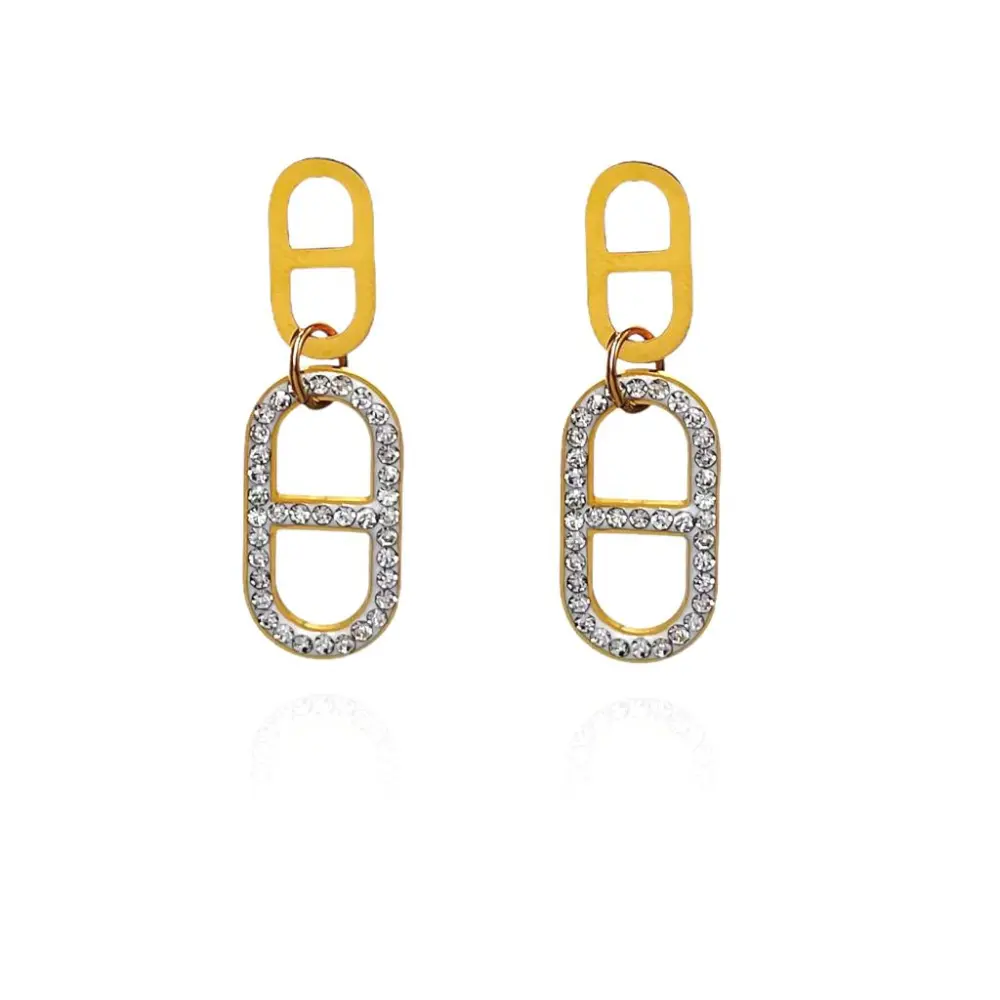 Ovale-Orecchini in Acciaio - OAP-413-2101