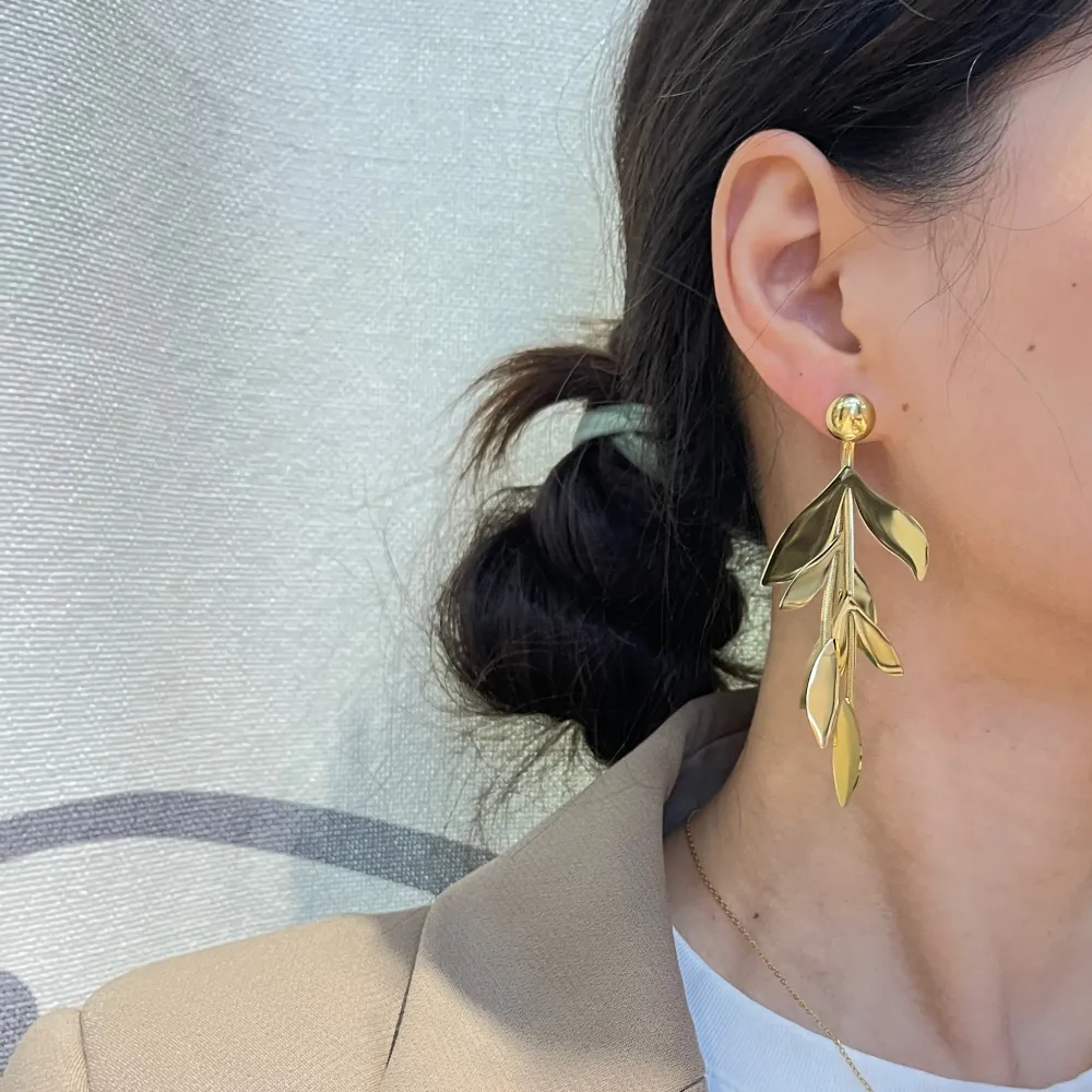 Foglia -Orecchini in Acciaio - OAP-413-2408-2