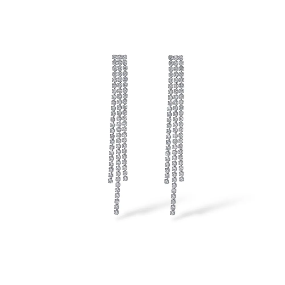 Tre fili Tennis lungo 5cm+7cm -Orecchini in Acciaio - OAP-413-2500