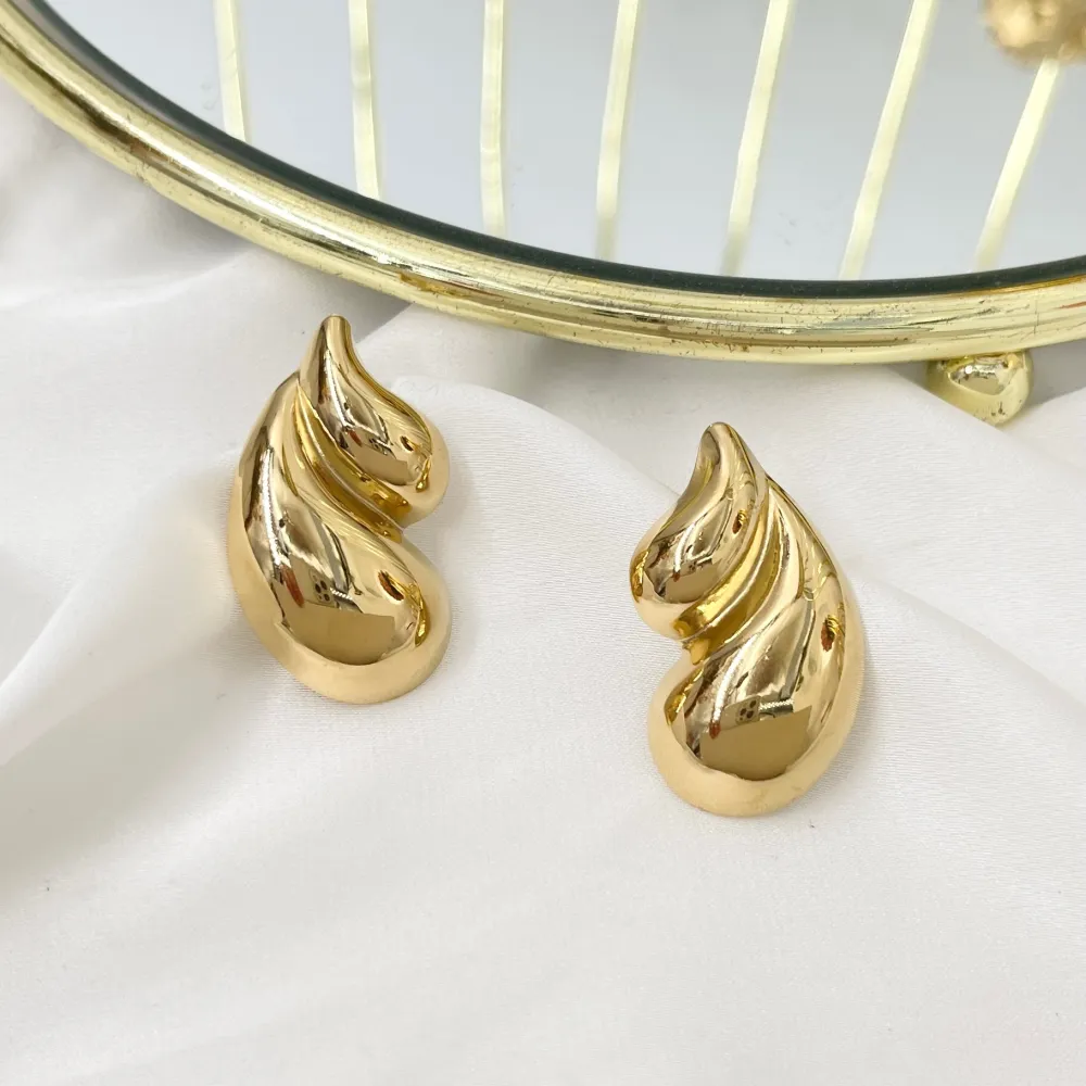 Doppia Goccia-Orecchini in Acciaio - OAP-413-328