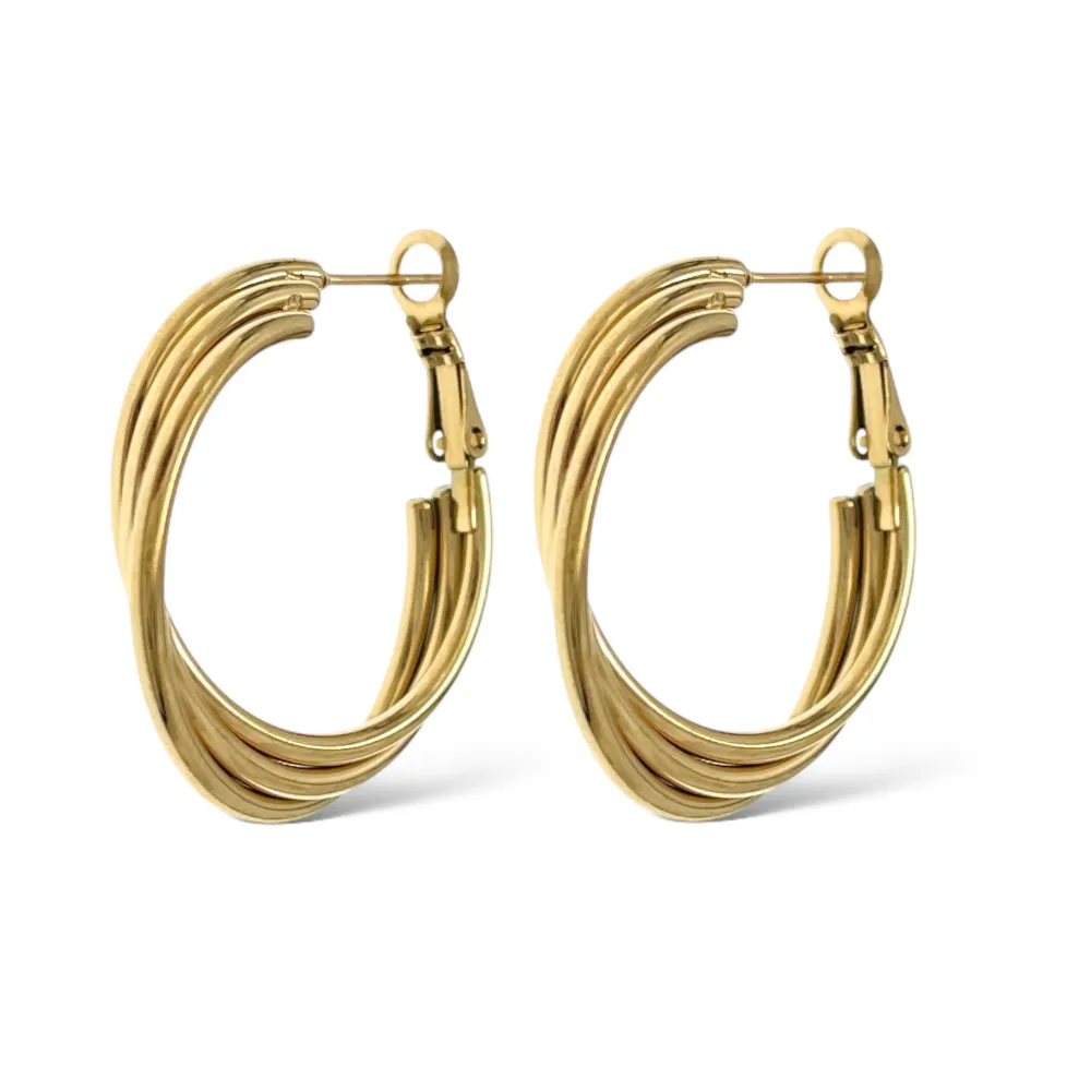 Cerchio Torchon-Orecchini in Acciaio - OAP-413-5810